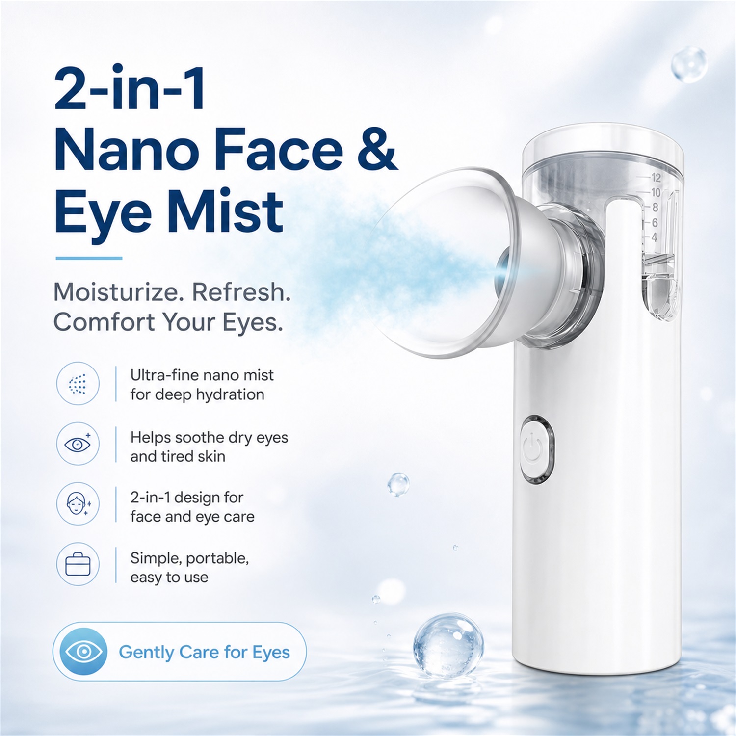 Face Steamer - Нано-увлажнитель для глаз, небулайзер, паровая маска