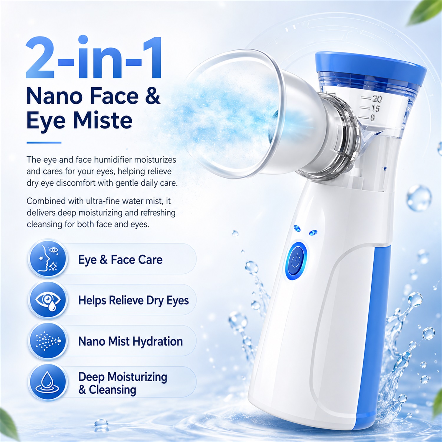 Face Steamer - Портативный нано-распылитель для лица, многофункциональный ручной