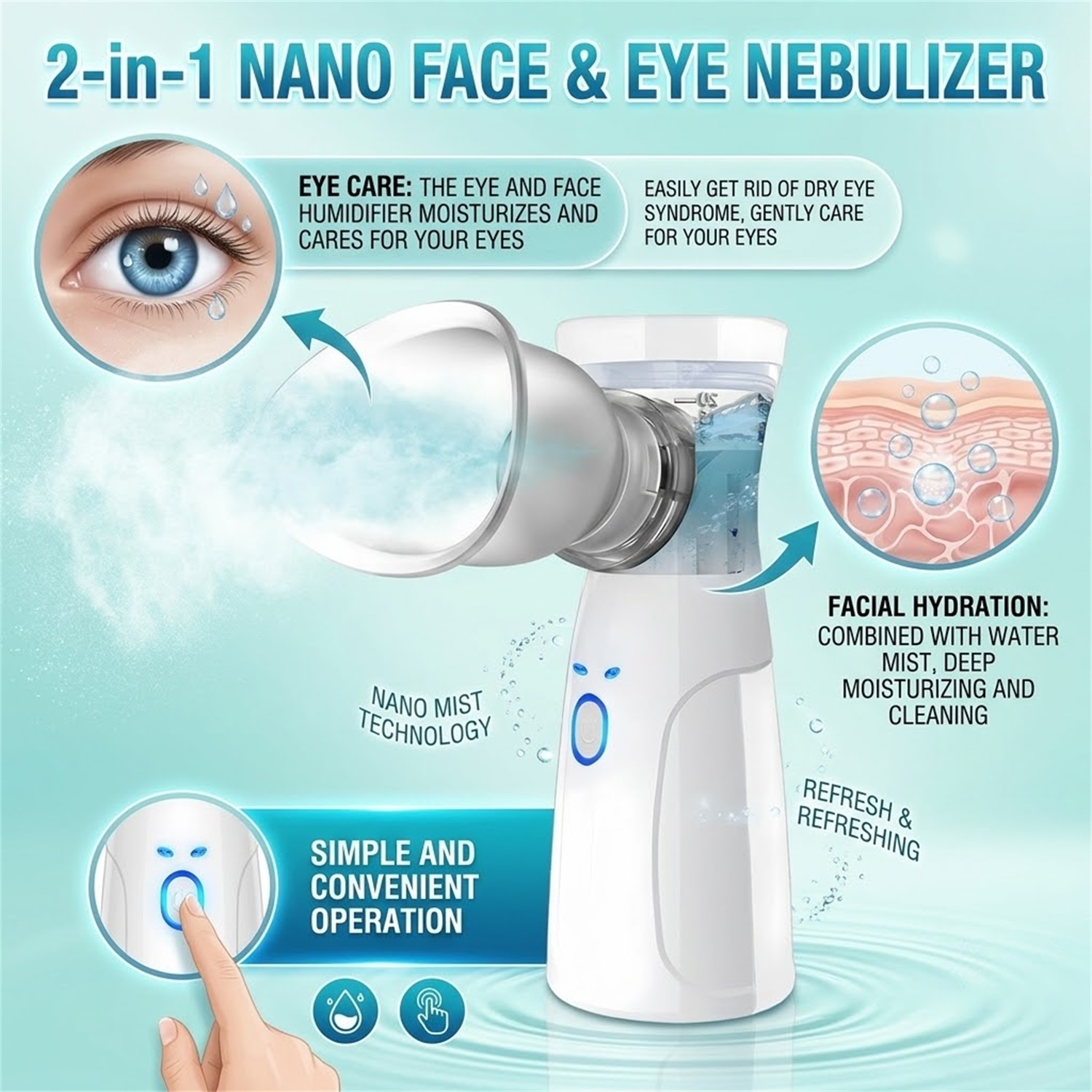 Портативный нано-распылитель д – обзор и цена Face Steamer